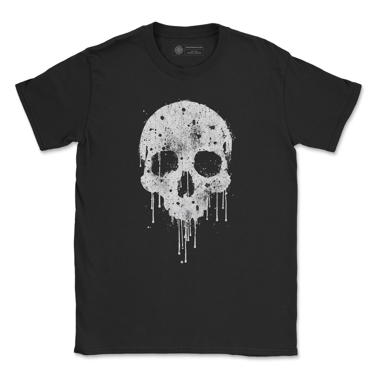 Dripping Skull – Grunge Gothic Minimalist T-Shirt