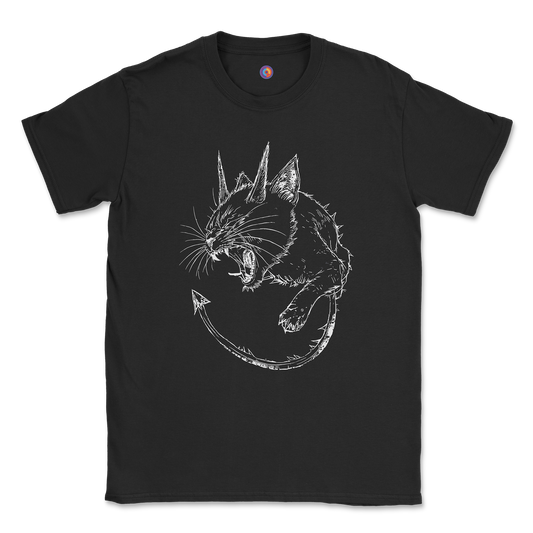 Evil Cat T-Shirt – Dark Gothic Demon Cat Design