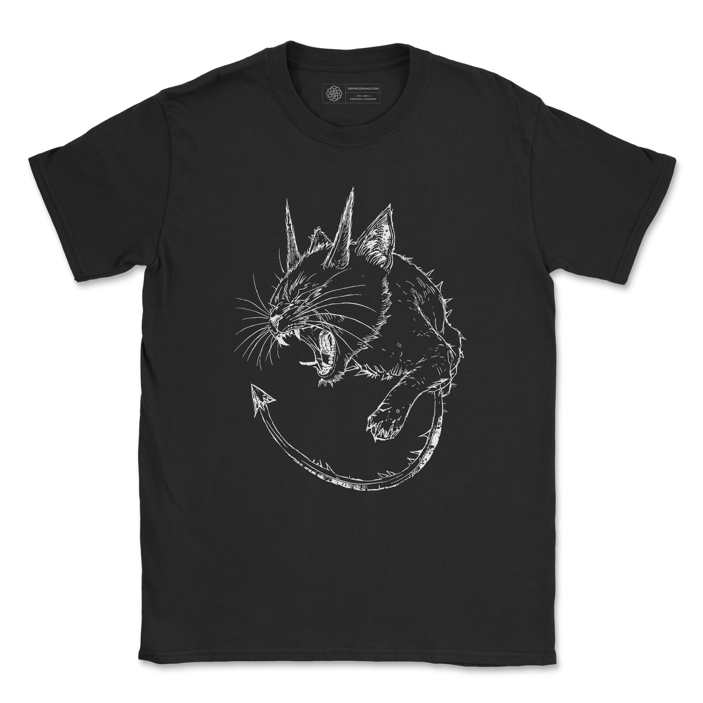 Evil Cat T-Shirt – Dark Gothic Demon Cat Design