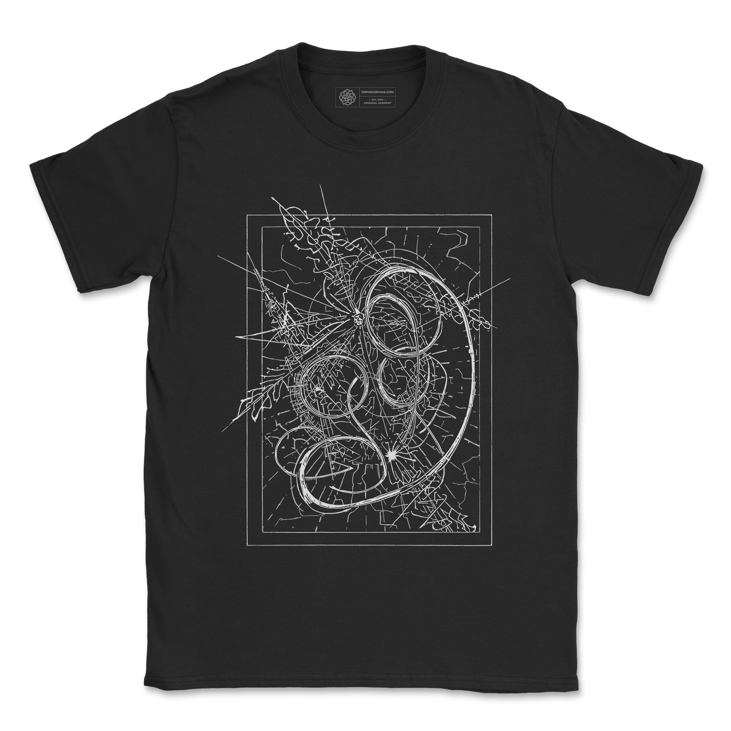 Fracture Study T-Shirt - Abstract Line Art Graphic Tee
