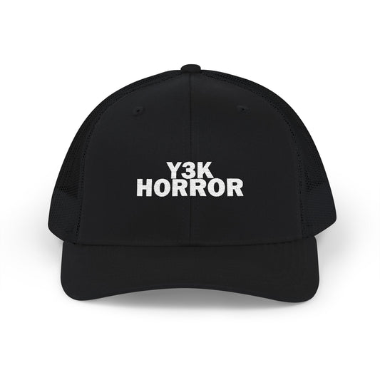 Y3K Horror Snapback Trucker Cap – Embroidered Text