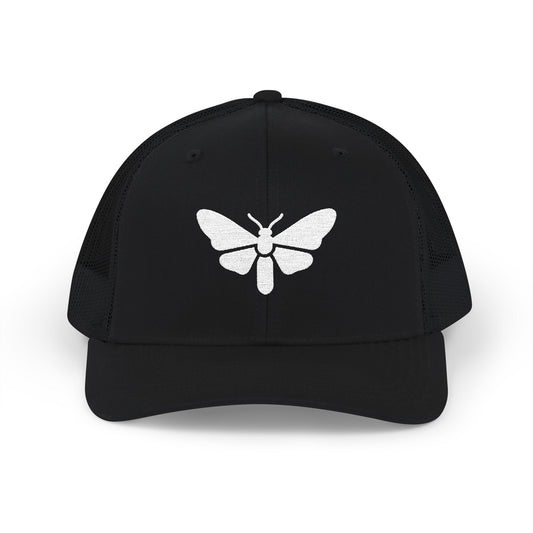 Moth Snapback Trucker Cap – Embroidered Minimal Insect Logo