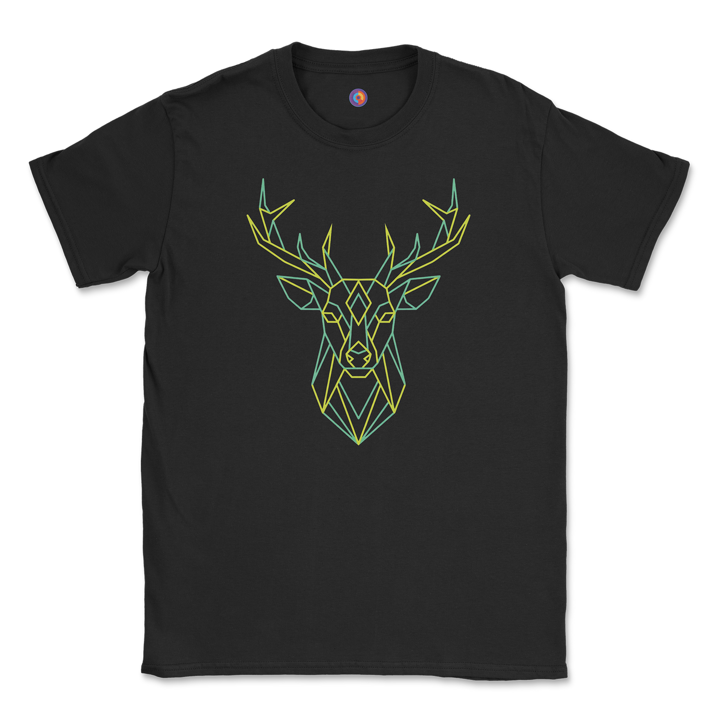 Geometric Deer T-Shirt - Modern Line Art Stag Design