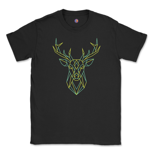 Geometric Deer T-Shirt - Modern Line Art Stag Design