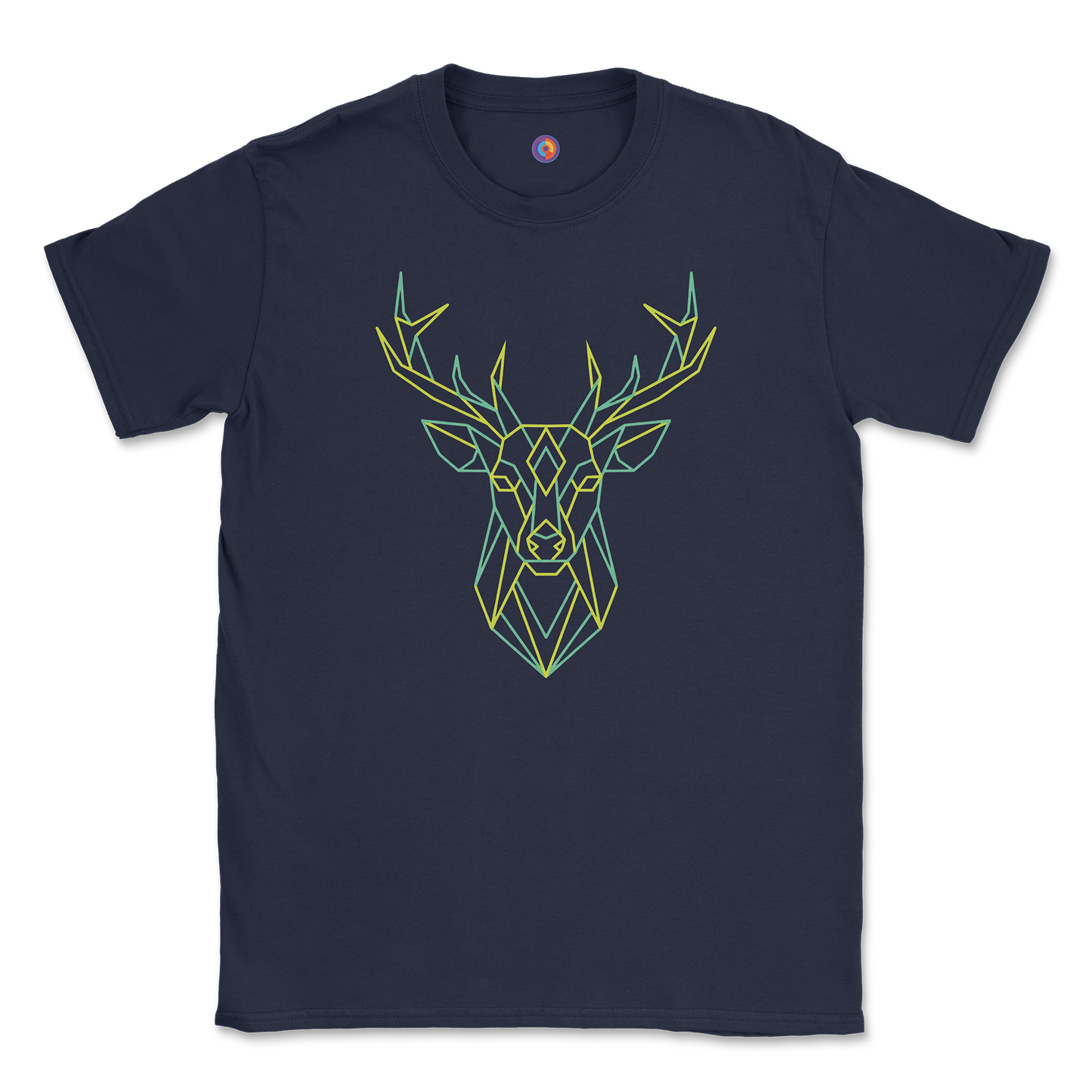Geometric Deer T-Shirt - Modern Line Art Stag Design