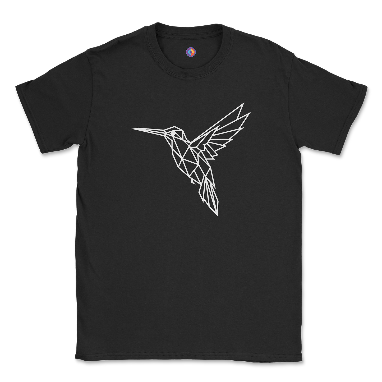 Geometric Hummingbird T-Shirt - Minimal Line Art Bird Design