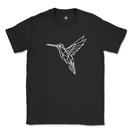 Geometric Hummingbird T-Shirt - Minimal Line Art Bird Design