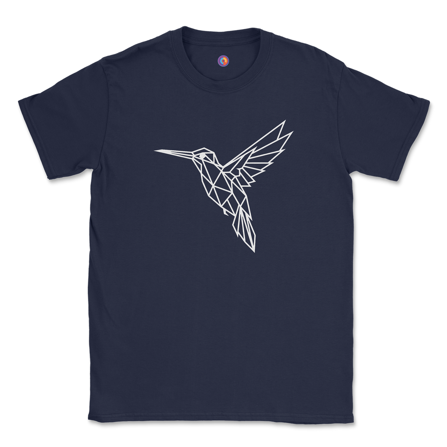 Geometric Hummingbird T-Shirt - Minimal Line Art Bird Design