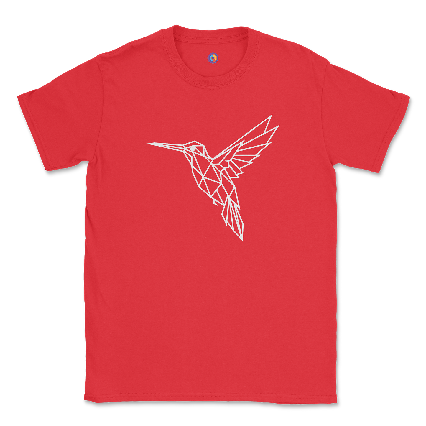 Geometric Hummingbird T-Shirt - Minimal Line Art Bird Design