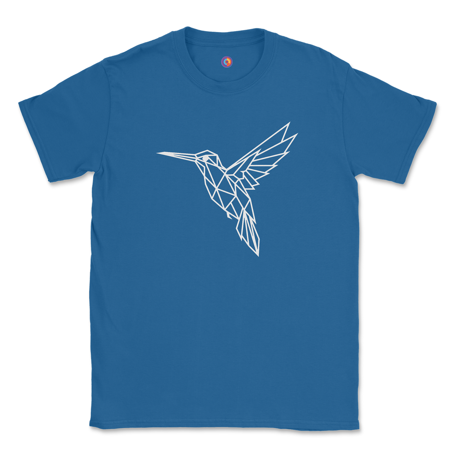 Geometric Hummingbird T-Shirt - Minimal Line Art Bird Design