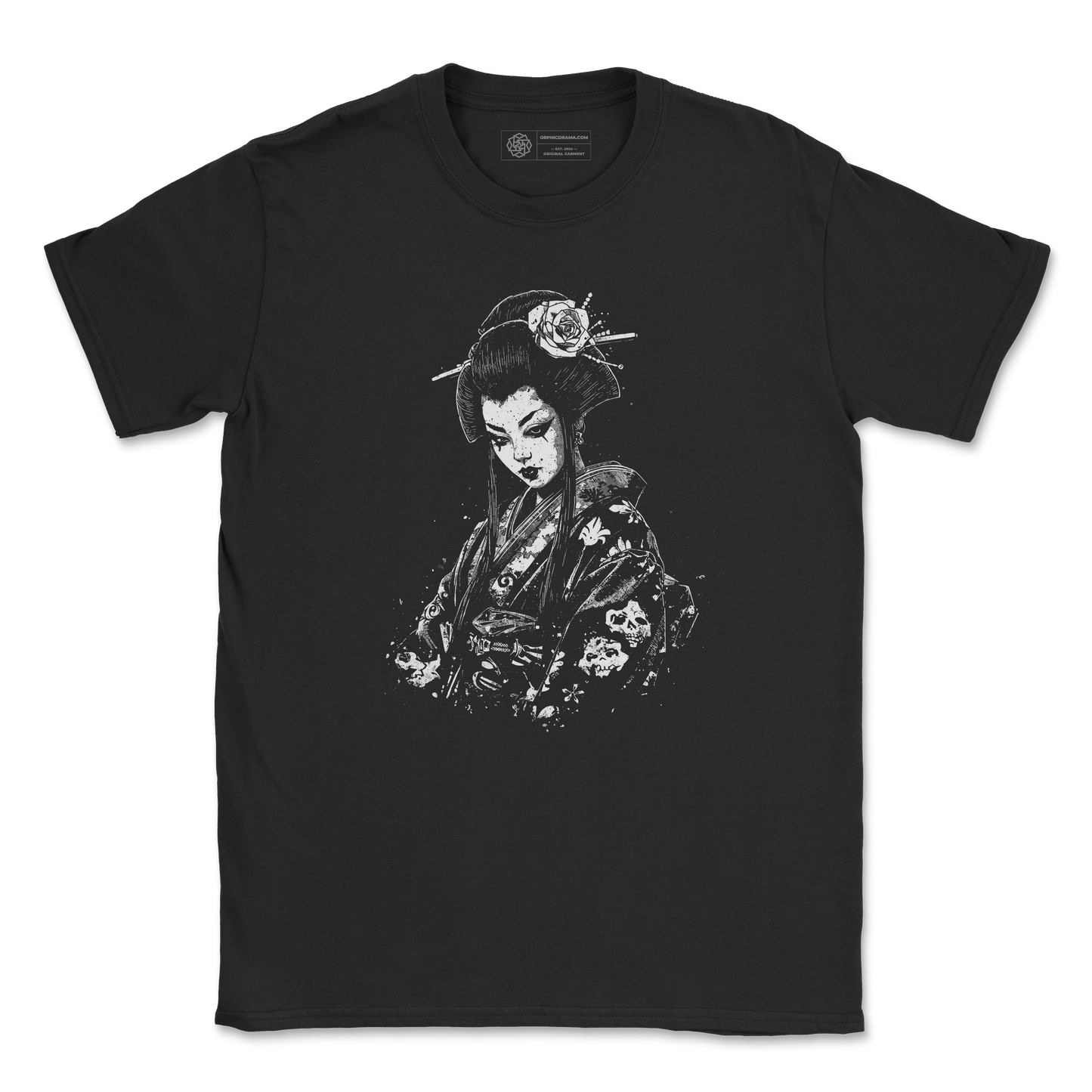 Gothic Geisha T-Shirt – Dark Japanese Illustration Tee