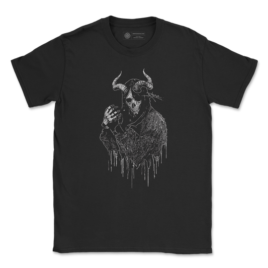 Gothic Horned Skull T-Shirt - Dark Occult Horror Graphic Tee