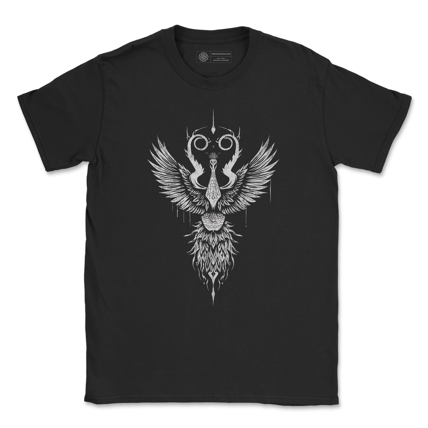 Peacock T-Shirt - Dark Gothic Bird Graphic