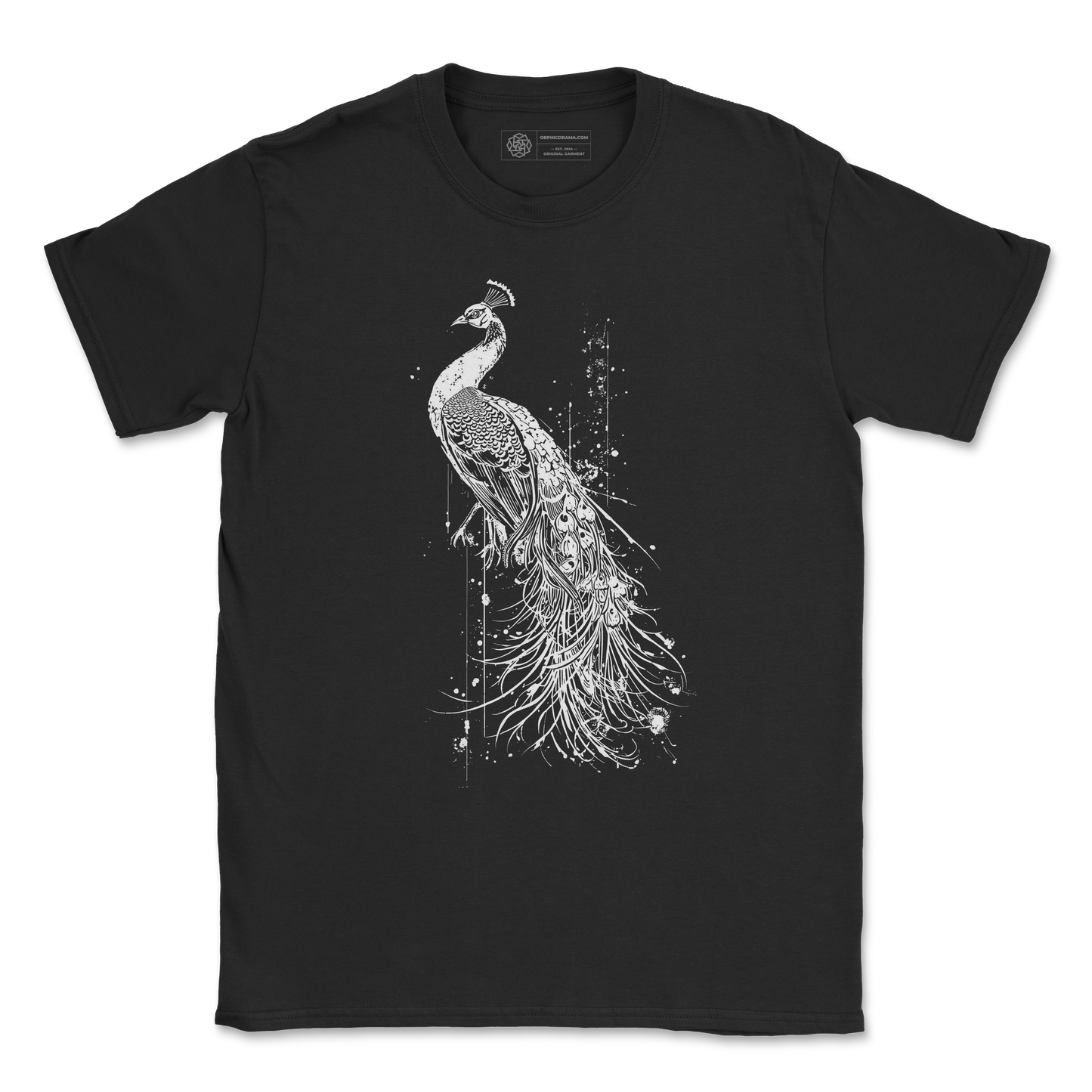 Peacock T-Shirt – Grunge Linework Illustration