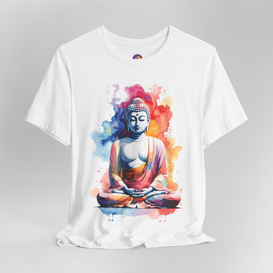 Serenity in Watercolor - Meditating Buddha T-Shirt