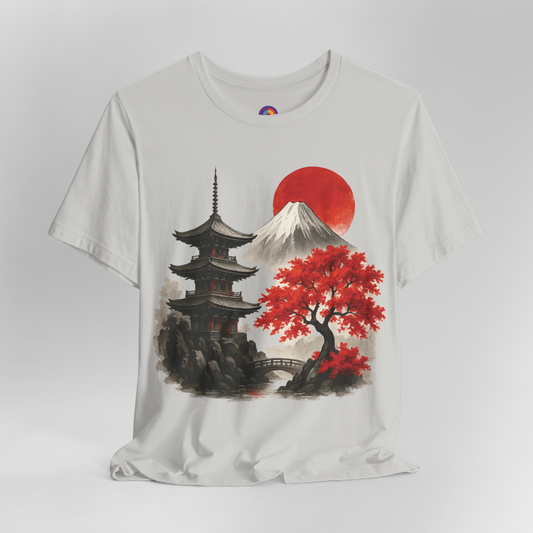 Japanese Landscape T-Shirt - Sunset View