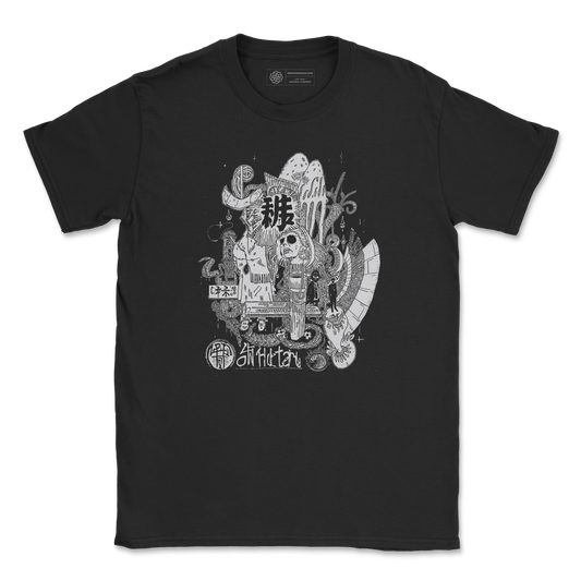 Occult Kanji Shrine T-Shirt - Dark Symbolic Graphic Tee