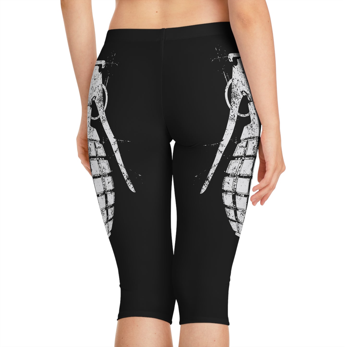 Capri Leggings - Distressed Grenades