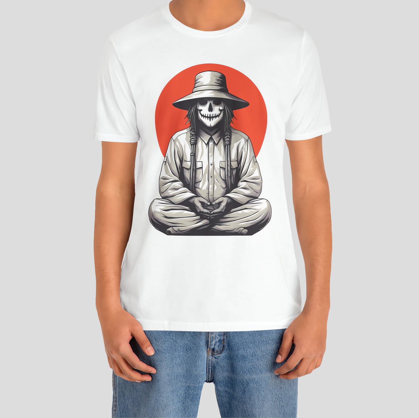 Harvest Moon Meditation - Meditating Scarecrow T-Shirt