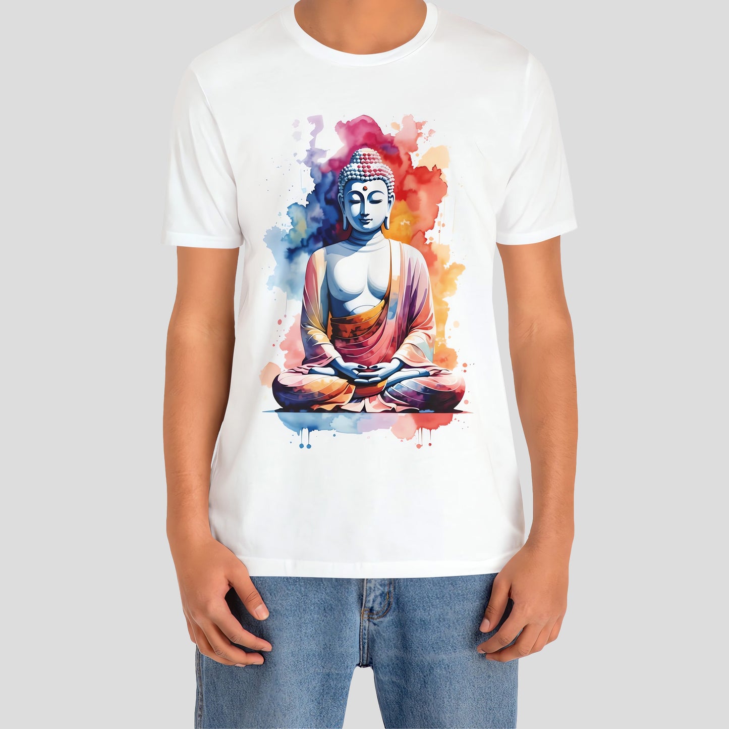 Serenity in Watercolor - Meditating Buddha T-Shirt