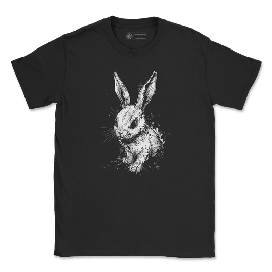 Distressed Rabbit T-Shirt – Gothic Animal Illustration Tee