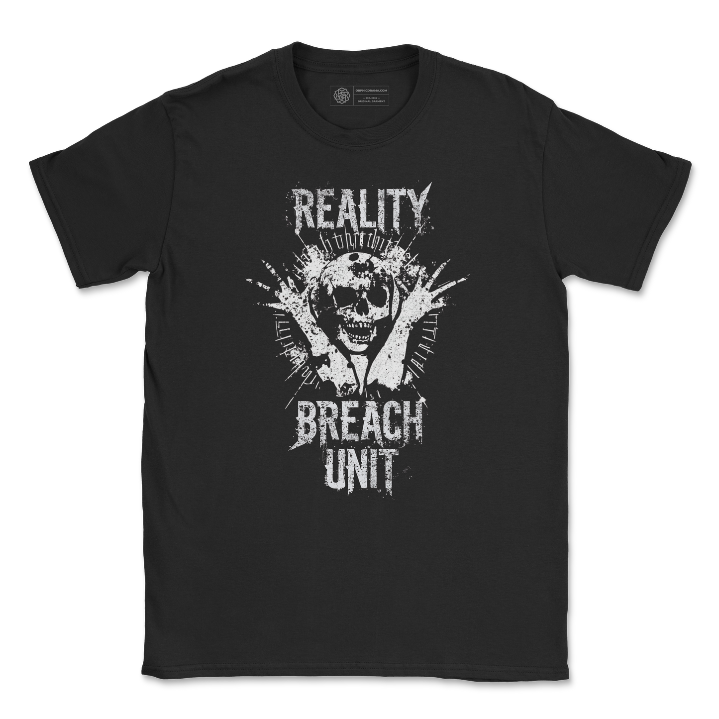 Reality Breach Unit T-Shirt – Distressed Skull Graphic Tee