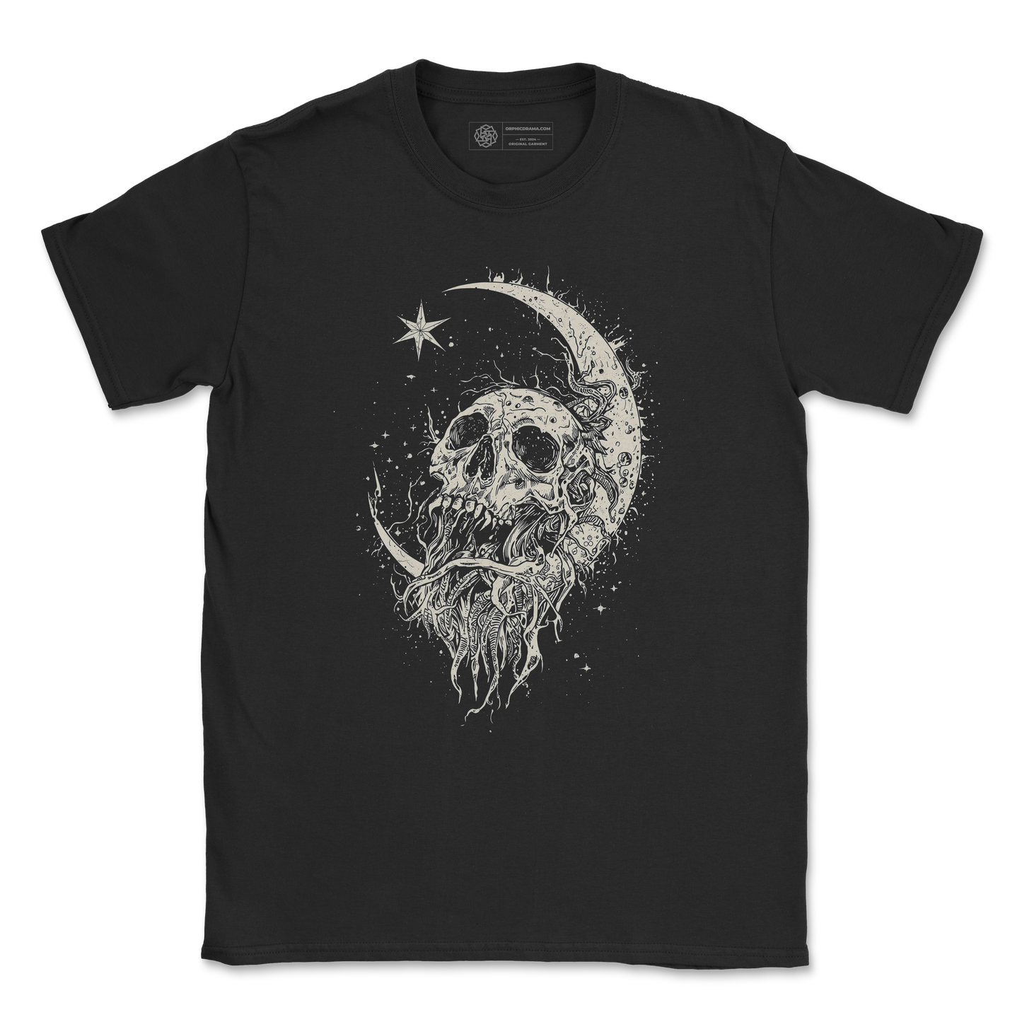 Skull Moon T-Shirt - Witchy Celestial Skull Tee