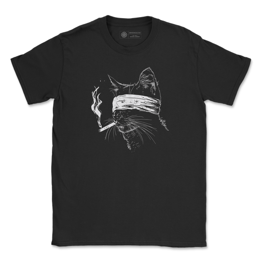 Smoking Cat T-Shirt - Edgy Vintage Noir Tee