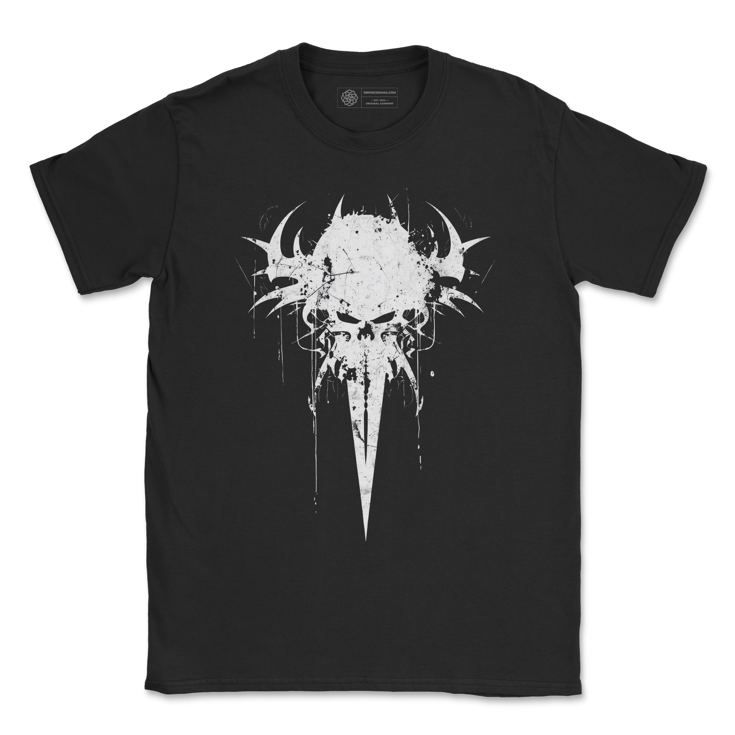 Spiked Skull T-Shirt – Brutal Gothic Grunge Design