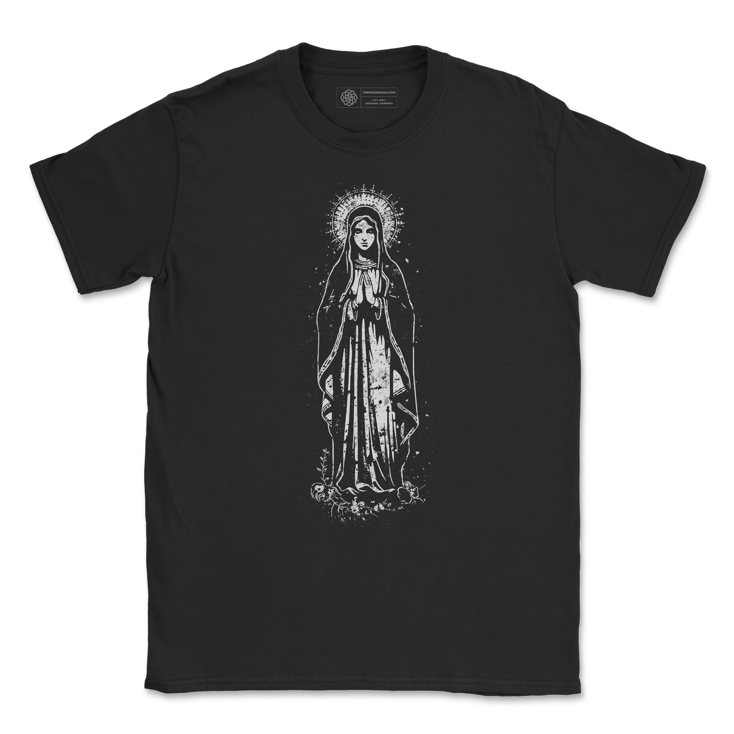 Virgin Mary T-Shirt – Gothic Religious Illustration