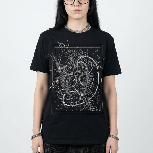 Fracture Study T-Shirt - Abstract Line Art Graphic Tee