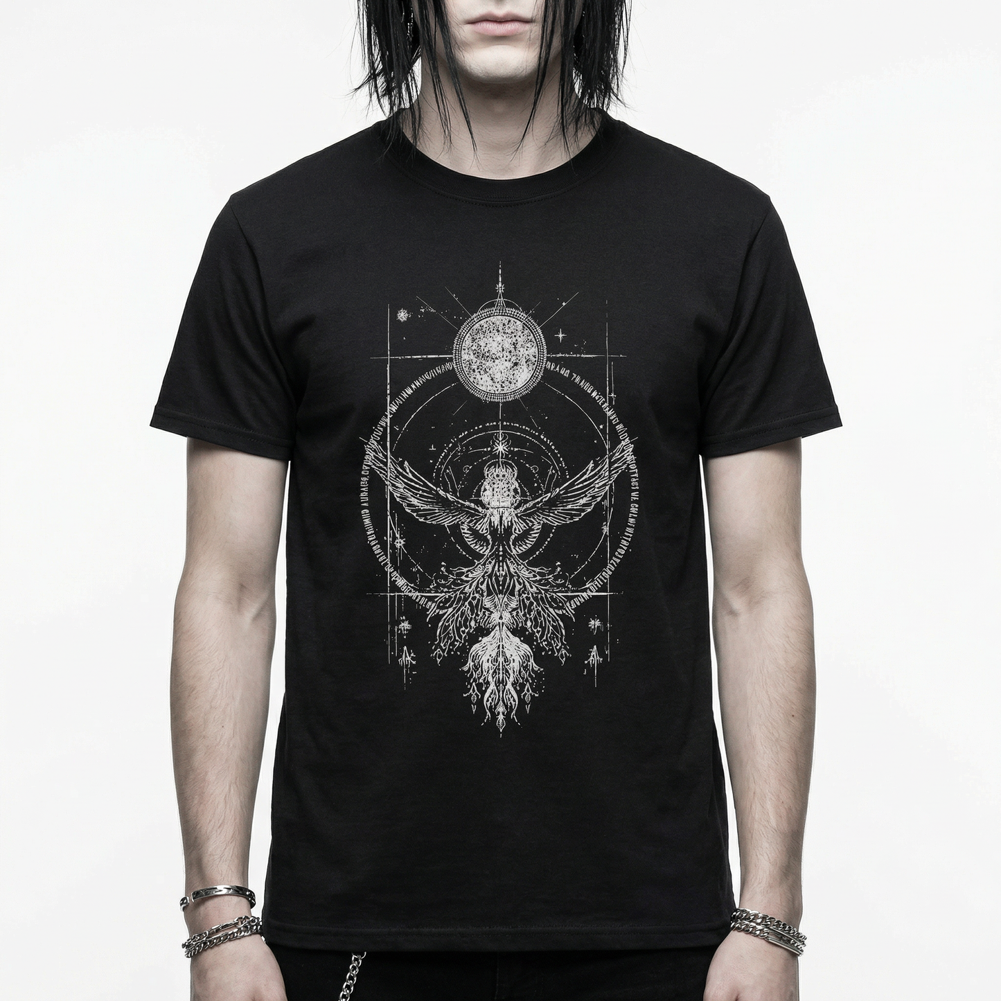 Celestial Phoenix T-Shirt - Occult Winged Symbol Graphic