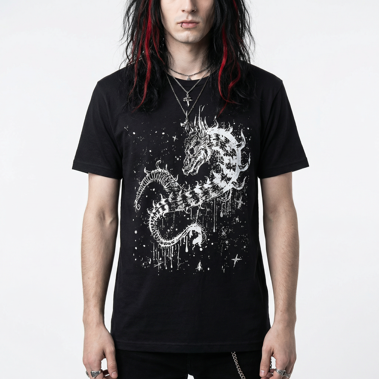 Chaos Dragon T-Shirt – Occult Grunge Aesthetic