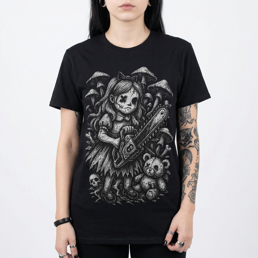Creepy Chainsaw Doll - Horror T-Shirt