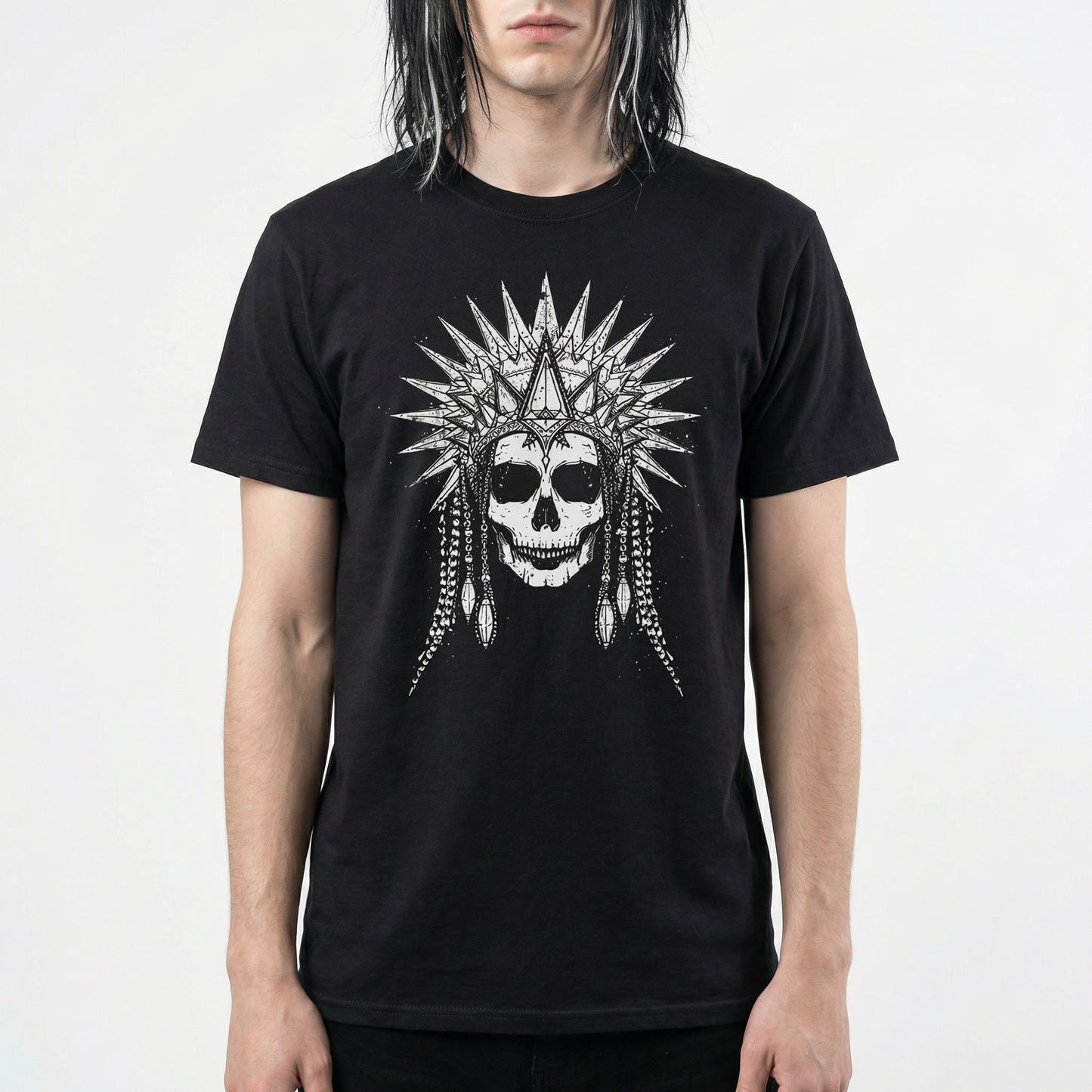 Crowned Skull T-Shirt - Gothic Spike Crown Graphic Tee