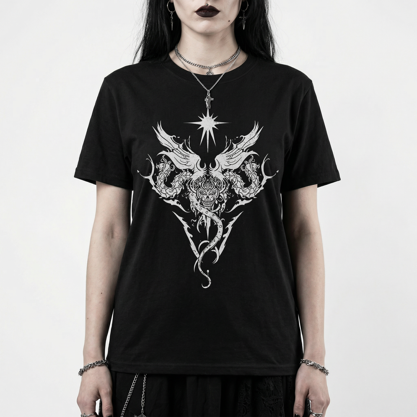 Dragon Sigil T-Shirt - Gothic Mythic Crest Tee