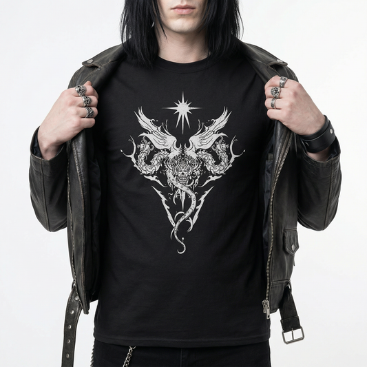 Dragon Sigil T-Shirt - Gothic Mythic Crest Tee