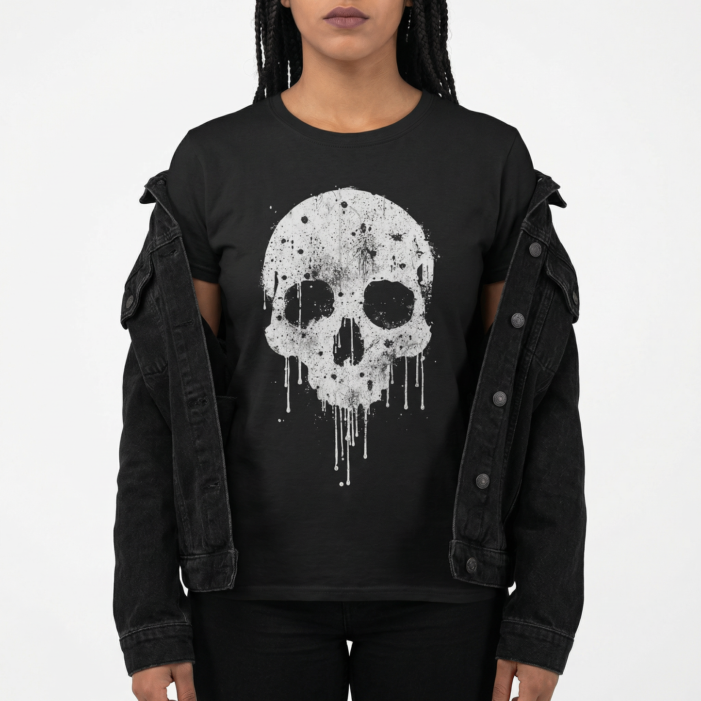 Dripping Skull – Grunge Gothic Minimalist T-Shirt