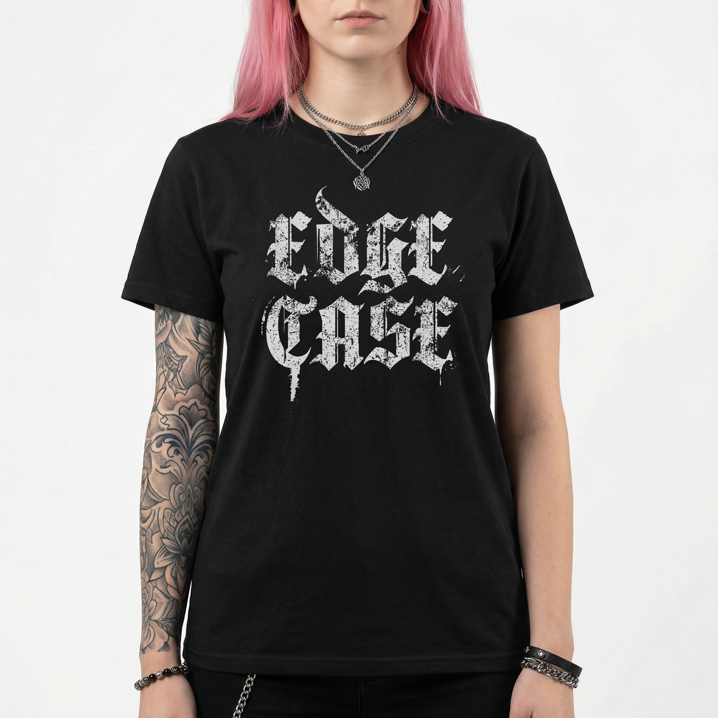 Edge Case T-Shirt - Gothic Script Graphic Tee