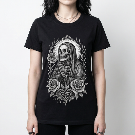 Gothic Saint Skeleton T-Shirt