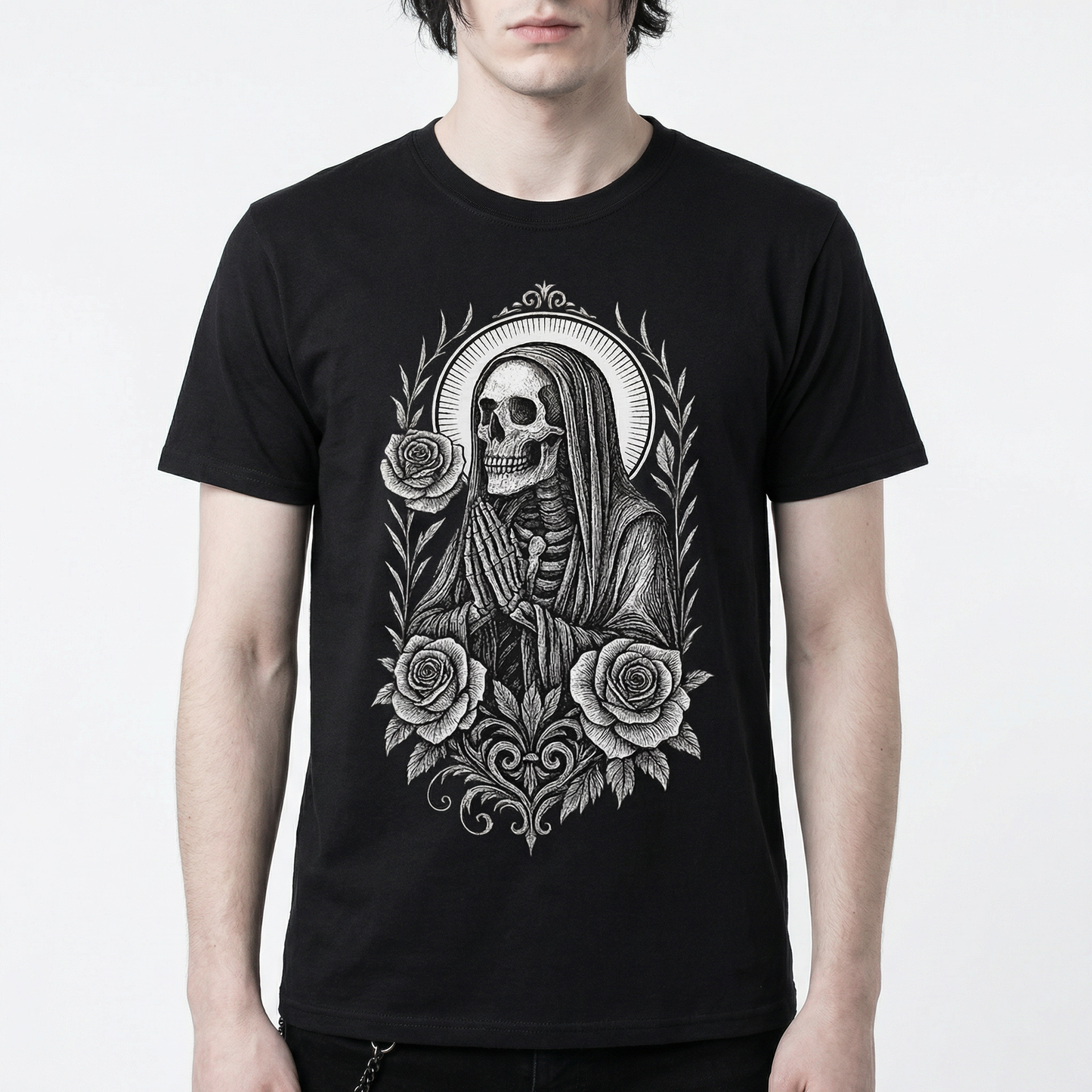 Gothic Saint Skeleton T-Shirt