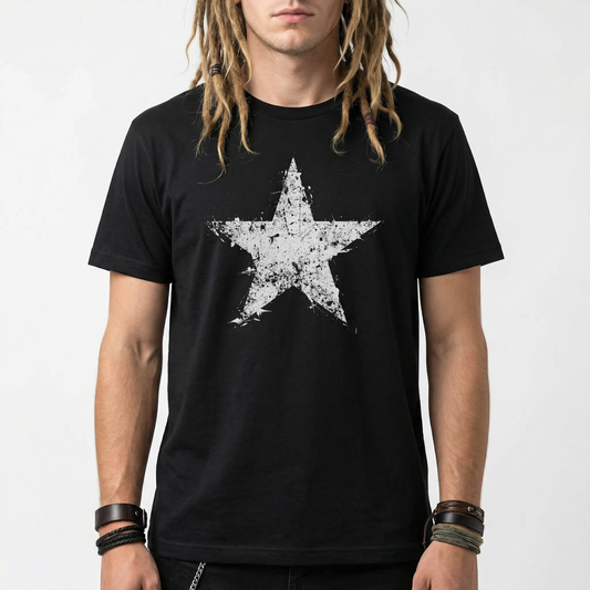 Grunge Star T-Shirt - Vintage Y2K Distressed Graphic Tee