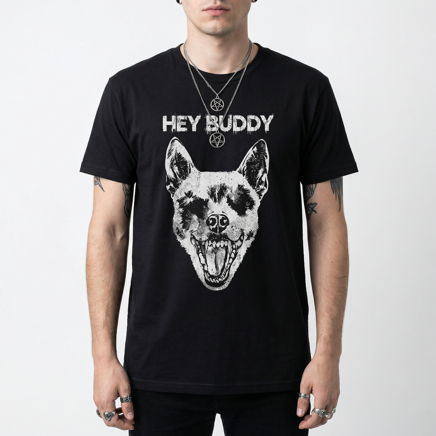 Hey Buddy T-Shirt - Screaming Dog Dark Graphic Tee