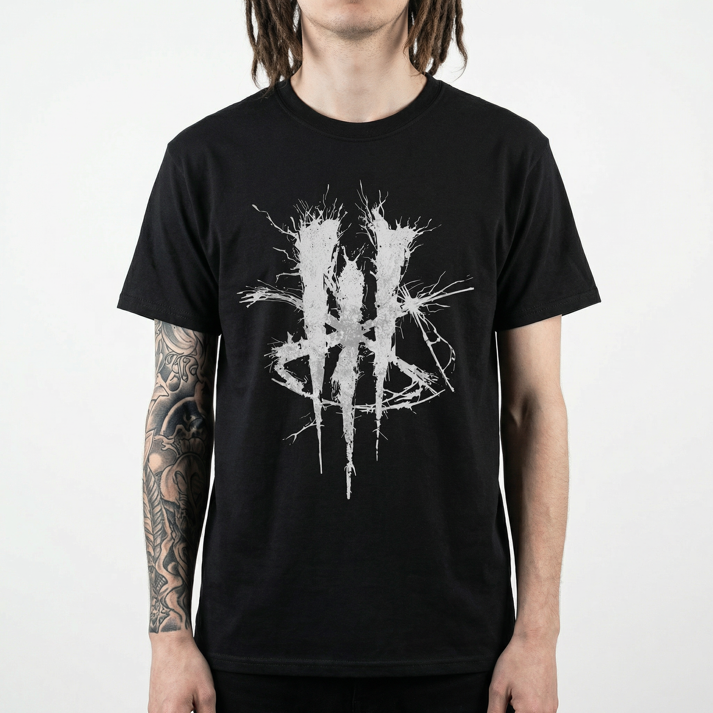 Number 3 T-Shirt – Dark Symbolic Distortion Design