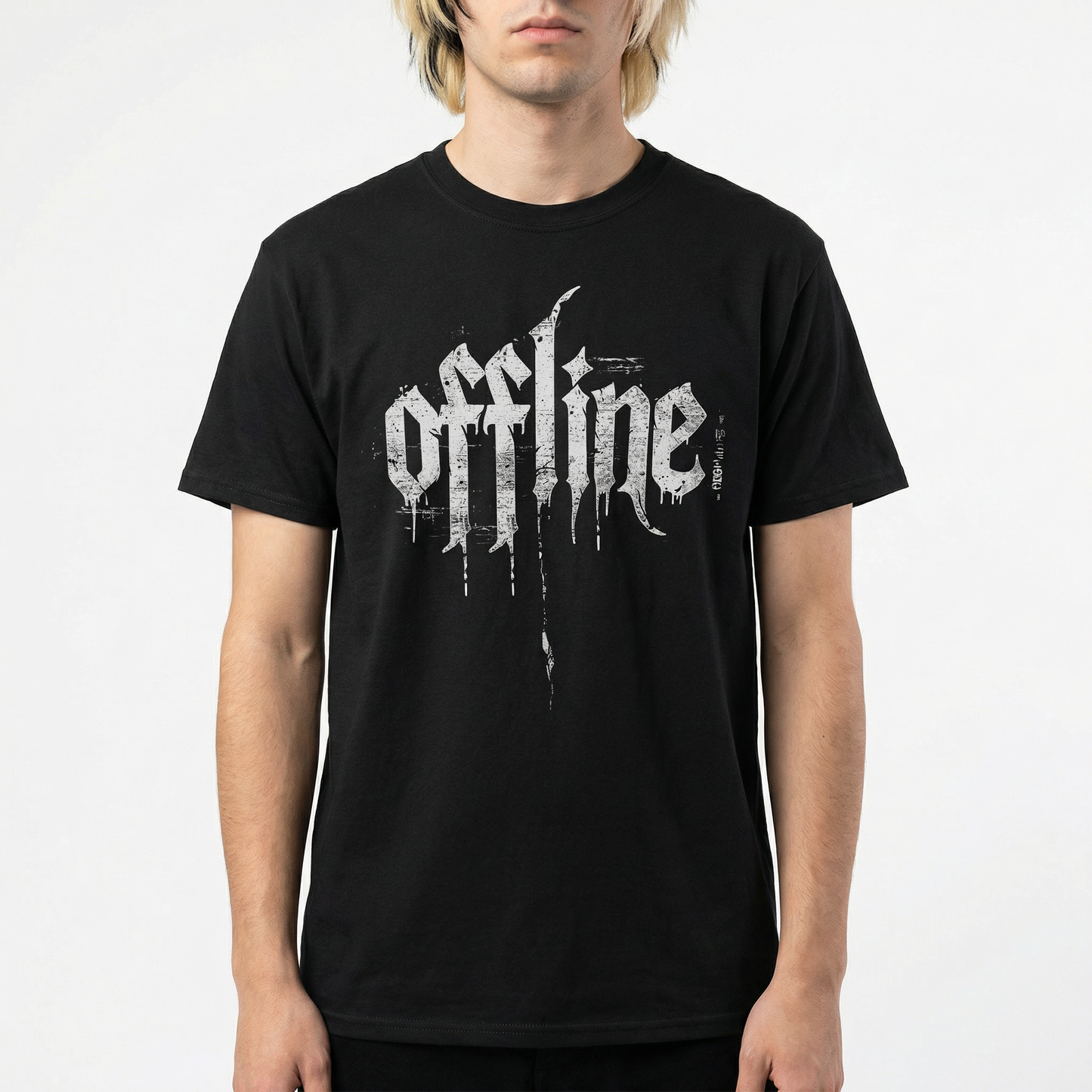 Offline T-Shirt - Distressed Gothic Typography
