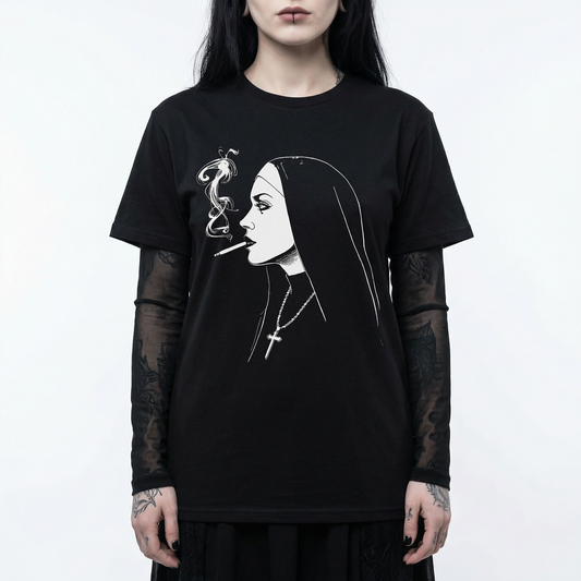 Smoking Nun – Y2K Grunge T-Shirt