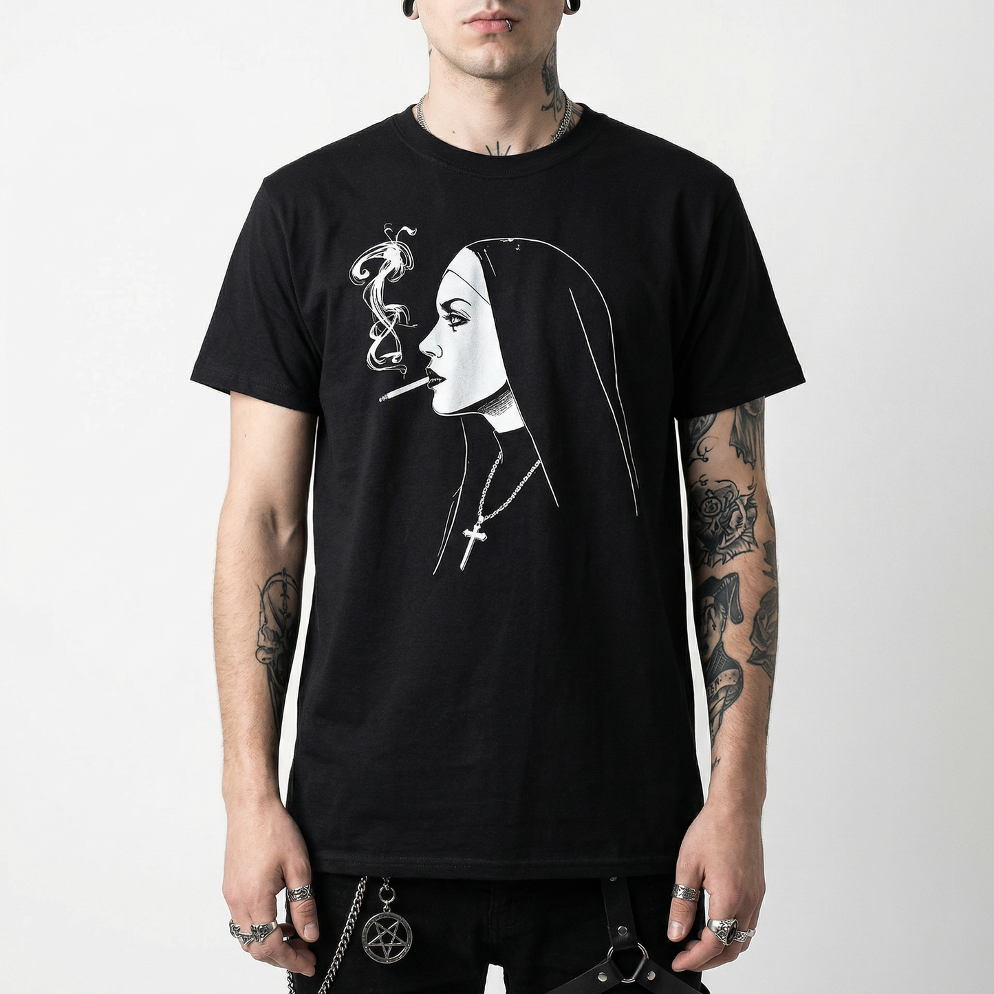 Smoking Nun – Y2K Grunge T-Shirt