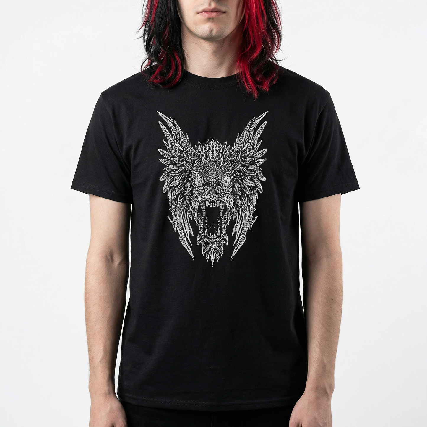 Winged Demon T-Shirt – Dark Grunge Illustration
