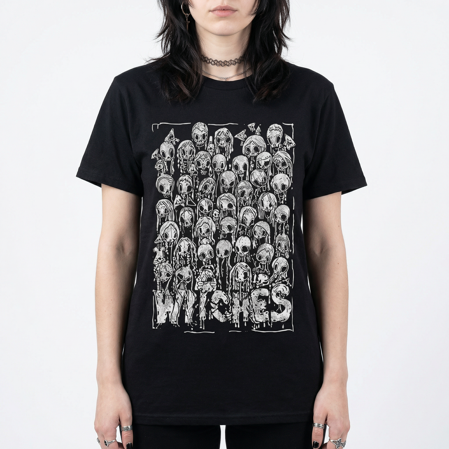 Witches T-Shirt - Distressed Dark Skull Horror Graphic