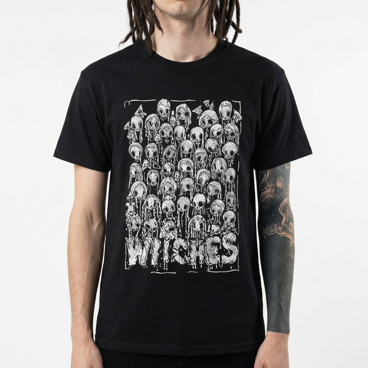 Witches T-Shirt - Distressed Dark Skull Horror Graphic